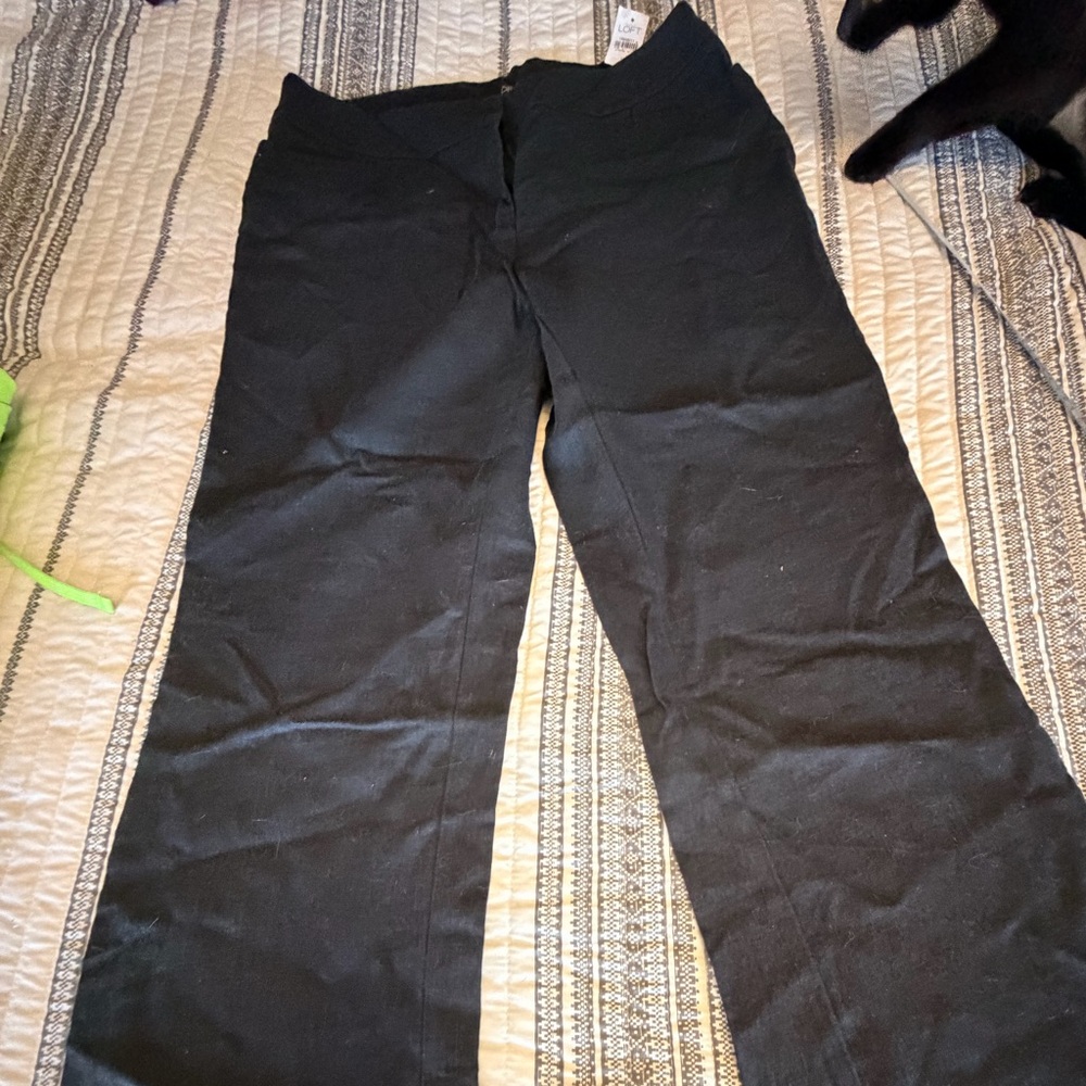 LOFT Black Wide-Leg Trousers